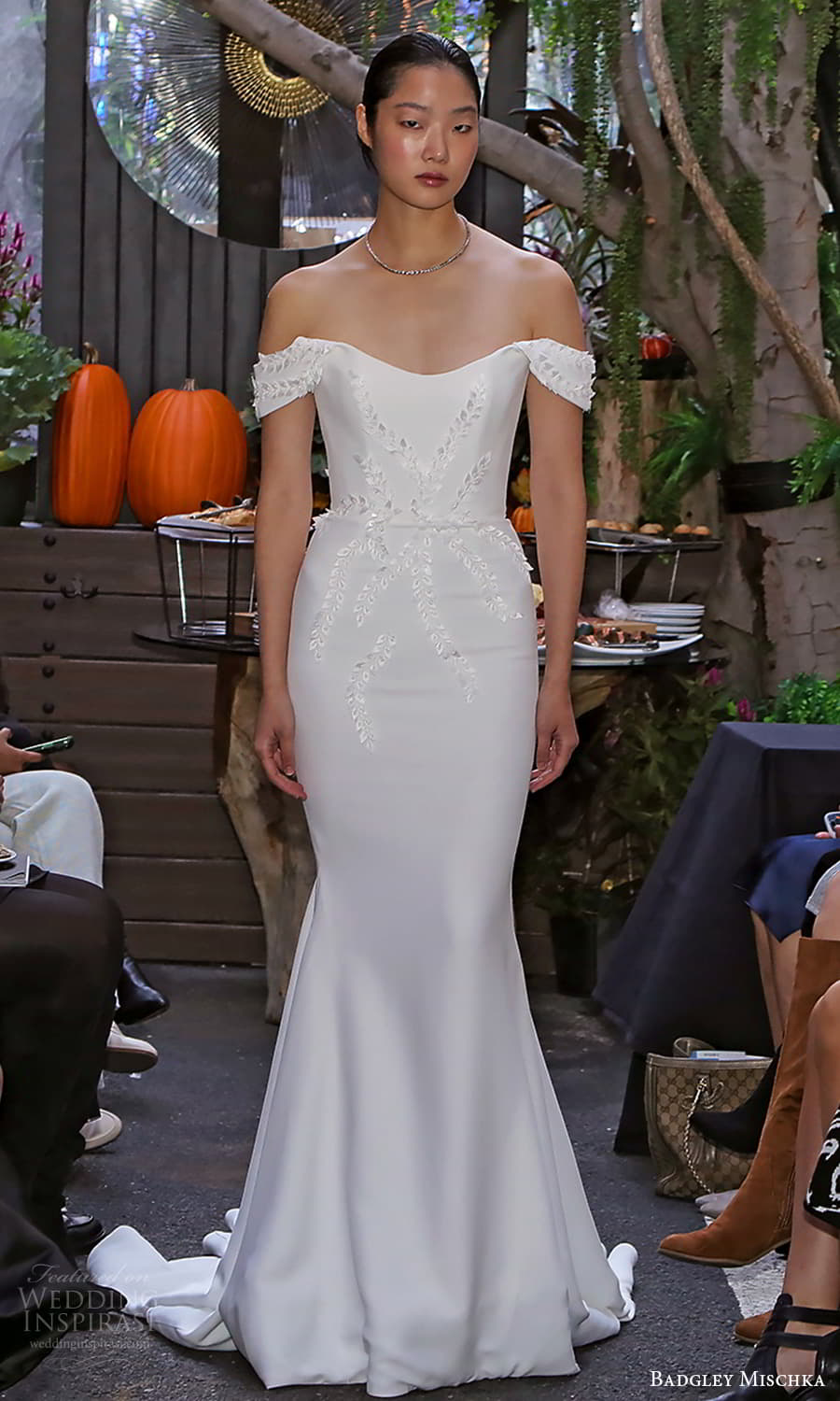 badgley mischka 2023 bridal off shoulder strap swag sleeve sweetheart neckline embellished fit flare mermaid sheath wedding dress chapel train (9) mv badgley mischka 2023 bridal off shoulder strap swag sleeve sweetheart neckline embellished fit flare mermaid sheath wedding dress chapel train (9) mv