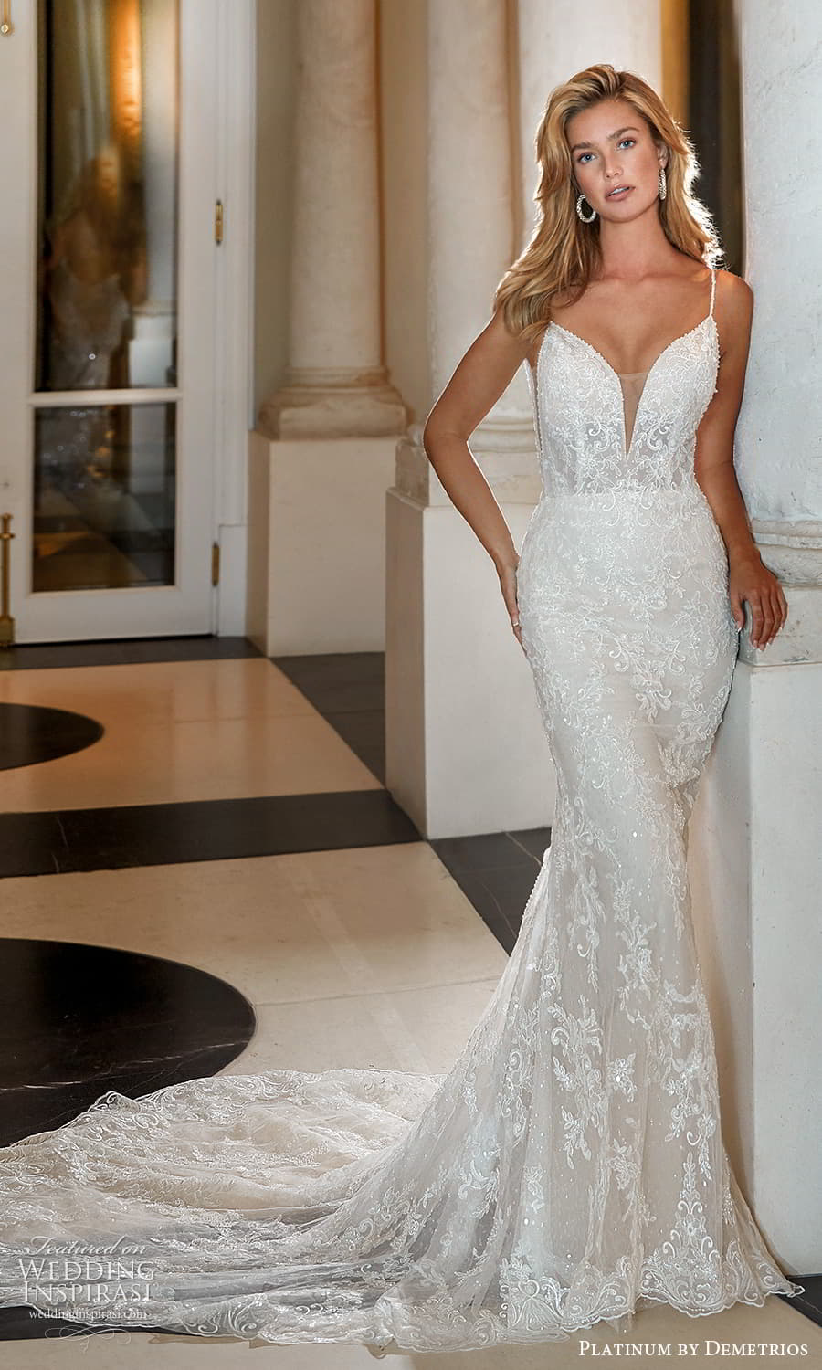 demetrios 2023 platinum bridal sleeveless thin straps plunging v neckline fully embellished sheath wedding dress chapel train (10) mv demetrios 2023 platinum bridal sleeveless thin straps plunging v neckline fully embellished sheath wedding dress chapel train (10) mv