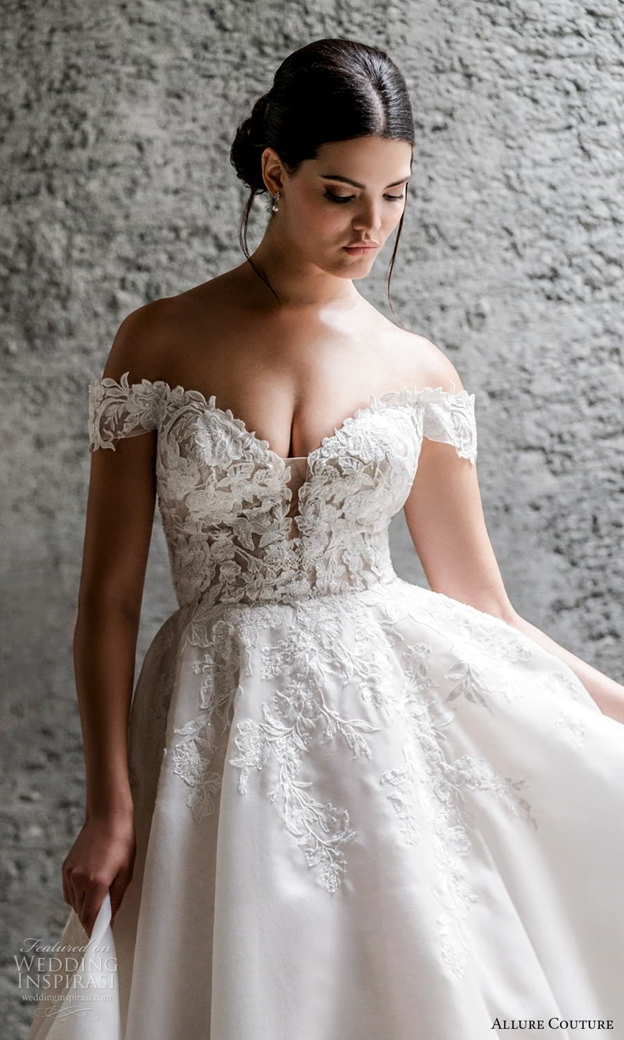 allure couture spring 2023 bridal off shoulder strap swag sleeve sweetheart neckline embellished a line ball gown wedding dress chapel train (12) zv allure couture spring 2023 bridal off shoulder strap swag sleeve sweetheart neckline embellished a line ball gown wedding dress chapel train (12) zv
