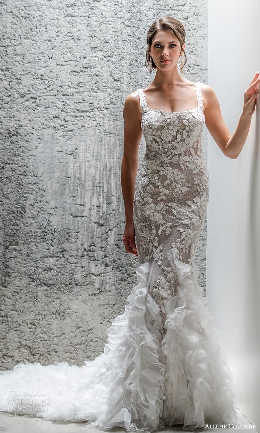 allure couture spring 2023 bridal sleeveless thick strap square neckline fully embellished mermaid wedding dress ruffle skirt chapel train (4) mv allure couture spring 2023 bridal sleeveless thick strap square neckline fully embellished mermaid wedding dress ruffle skirt chapel train (4) mv