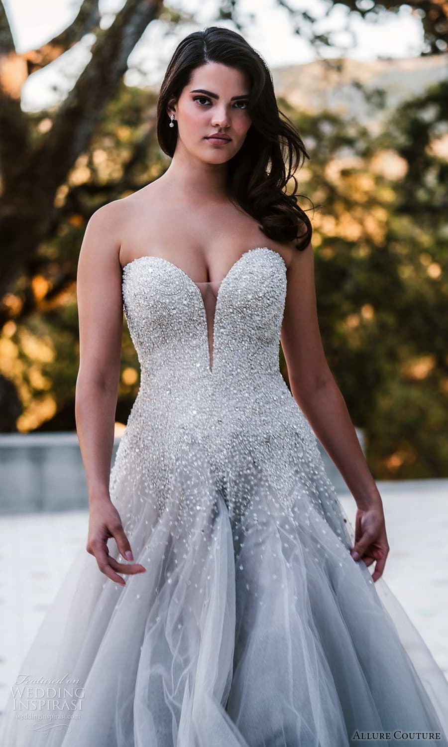 allure couture spring 2023 bridal strapless sweetheart heavily embellished bodice a line ball gown wedding dress grey gray ombre skirt (8) zv allure couture spring 2023 bridal strapless sweetheart heavily embellished bodice a line ball gown wedding dress grey gray ombre skirt (8) zv