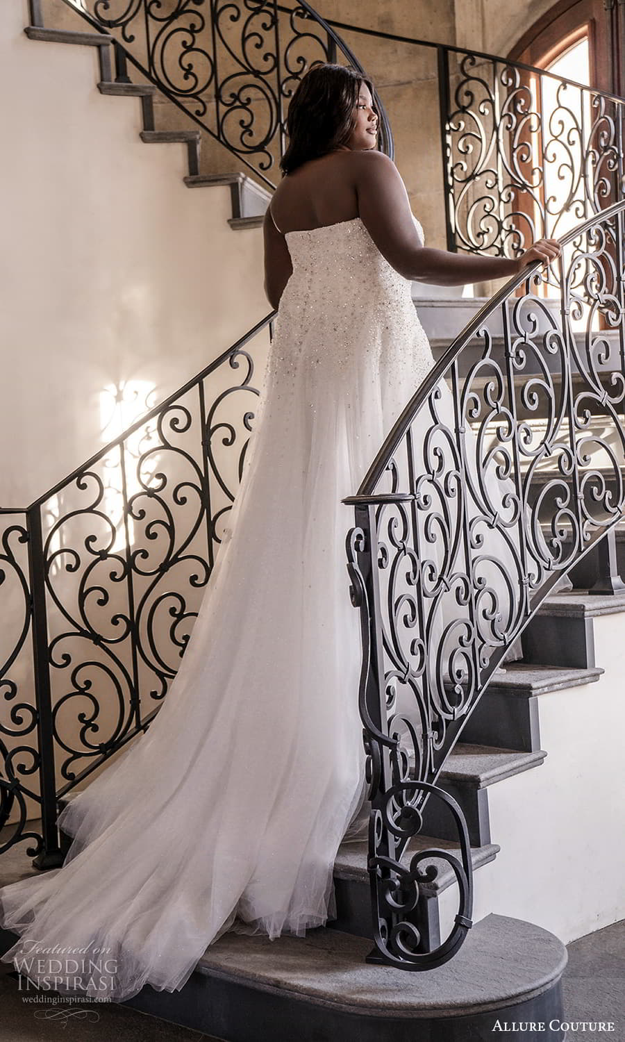 allure couture spring 2023 bridal strapless sweetheart heavily embellished bodice plus size a line ball gown wedding dress (8) bv allure couture spring 2023 bridal strapless sweetheart heavily embellished bodice plus size a line ball gown wedding dress (8) bv