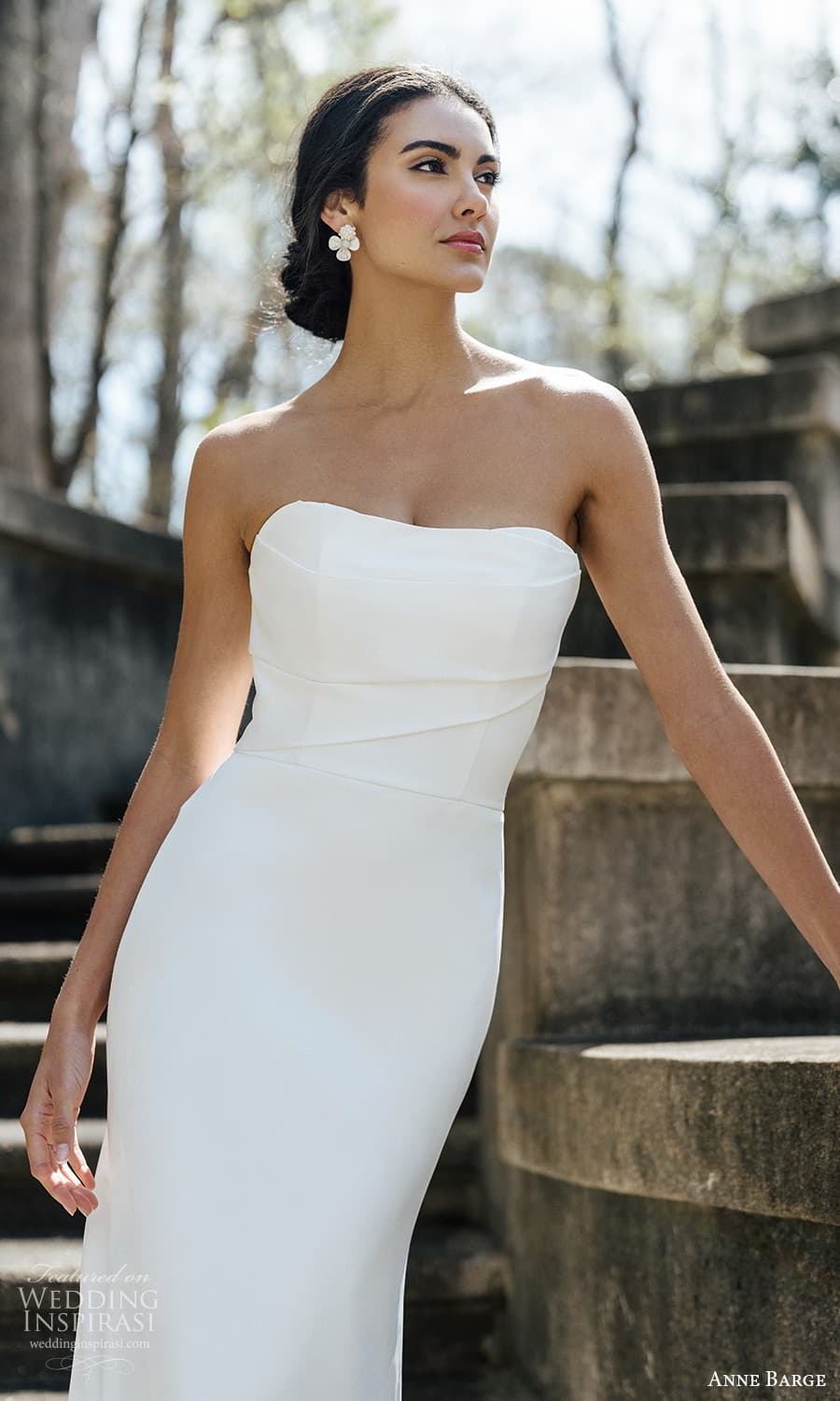 anne barge spring 2024 bridal strapless semi sweetheart neckline clean minimalist fit flare sheath wedding dress chapel train (9) zv anne barge spring 2024 bridal strapless semi sweetheart neckline clean minimalist fit flare sheath wedding dress chapel train (9) zv