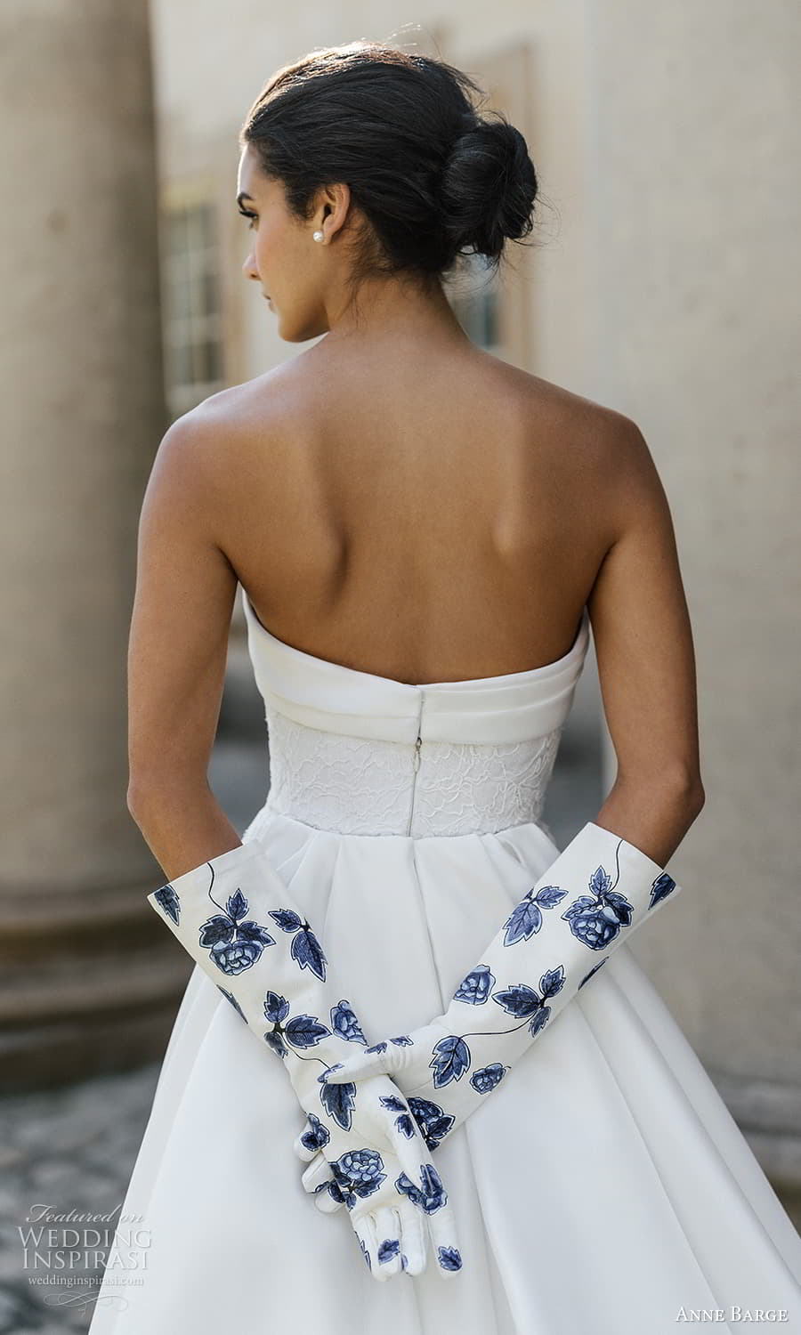 anne barge spring 2024 bridal strapless straight across neckline sheath wedding dress a line overskirt (4) zbv