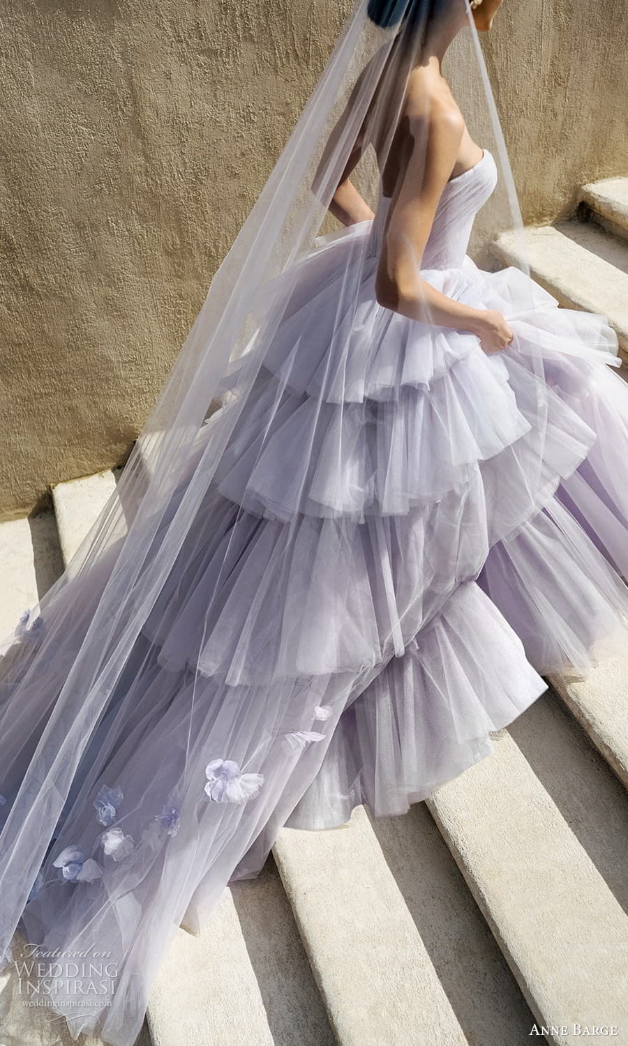anne barge spring 2024 bridal strapless sweetheart neckline a line ball gown wedding dress tiered skirt chapel train lavender purplr color (1) bv anne barge spring 2024 bridal strapless sweetheart neckline a line ball gown wedding dress tiered skirt chapel train lavender purplr color (1) bv