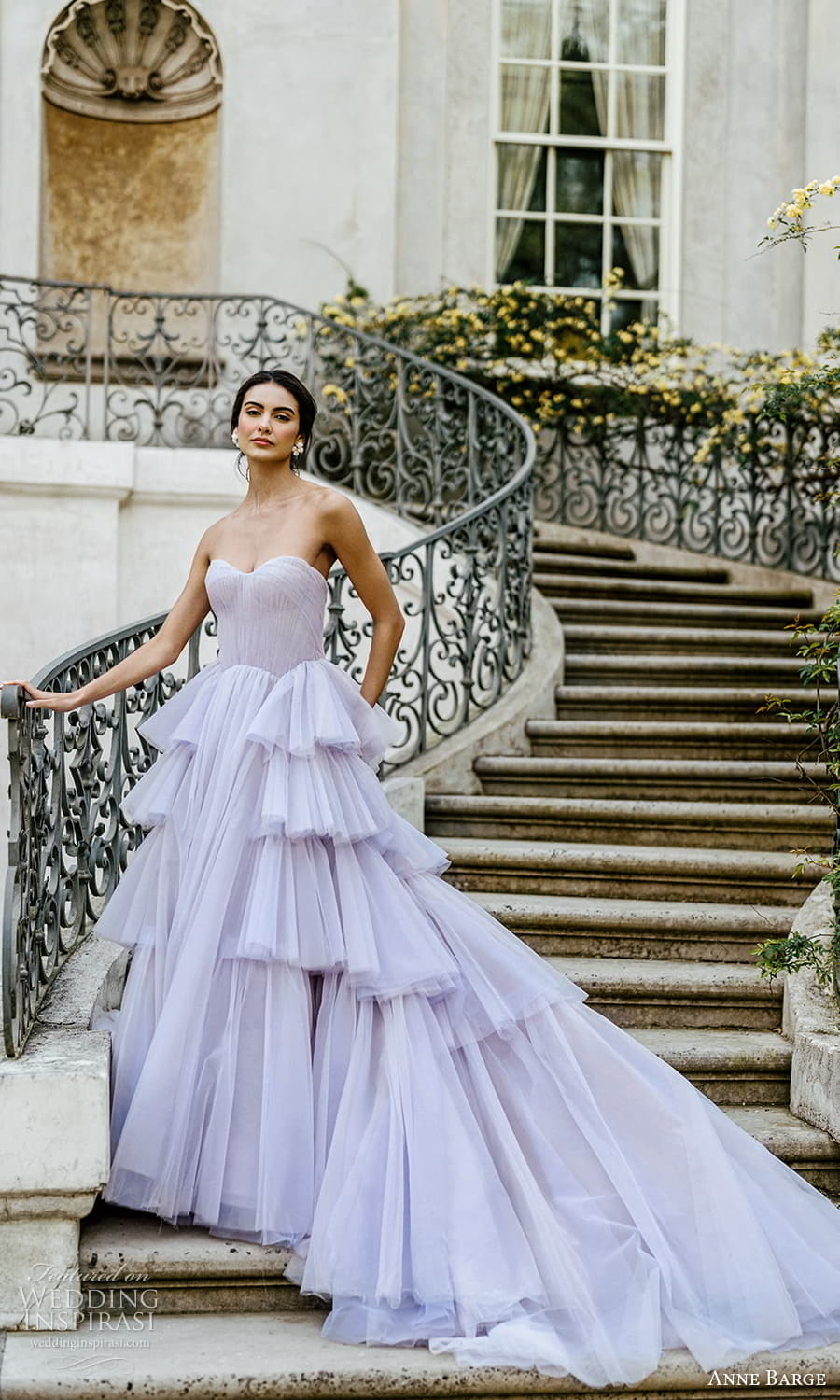 anne barge spring 2024 bridal strapless sweetheart neckline a line ball gown wedding dress tiered skirt chapel train lavender purplr color (1) mv anne barge spring 2024 bridal strapless sweetheart neckline a line ball gown wedding dress tiered skirt chapel train lavender purplr color (1) mv
