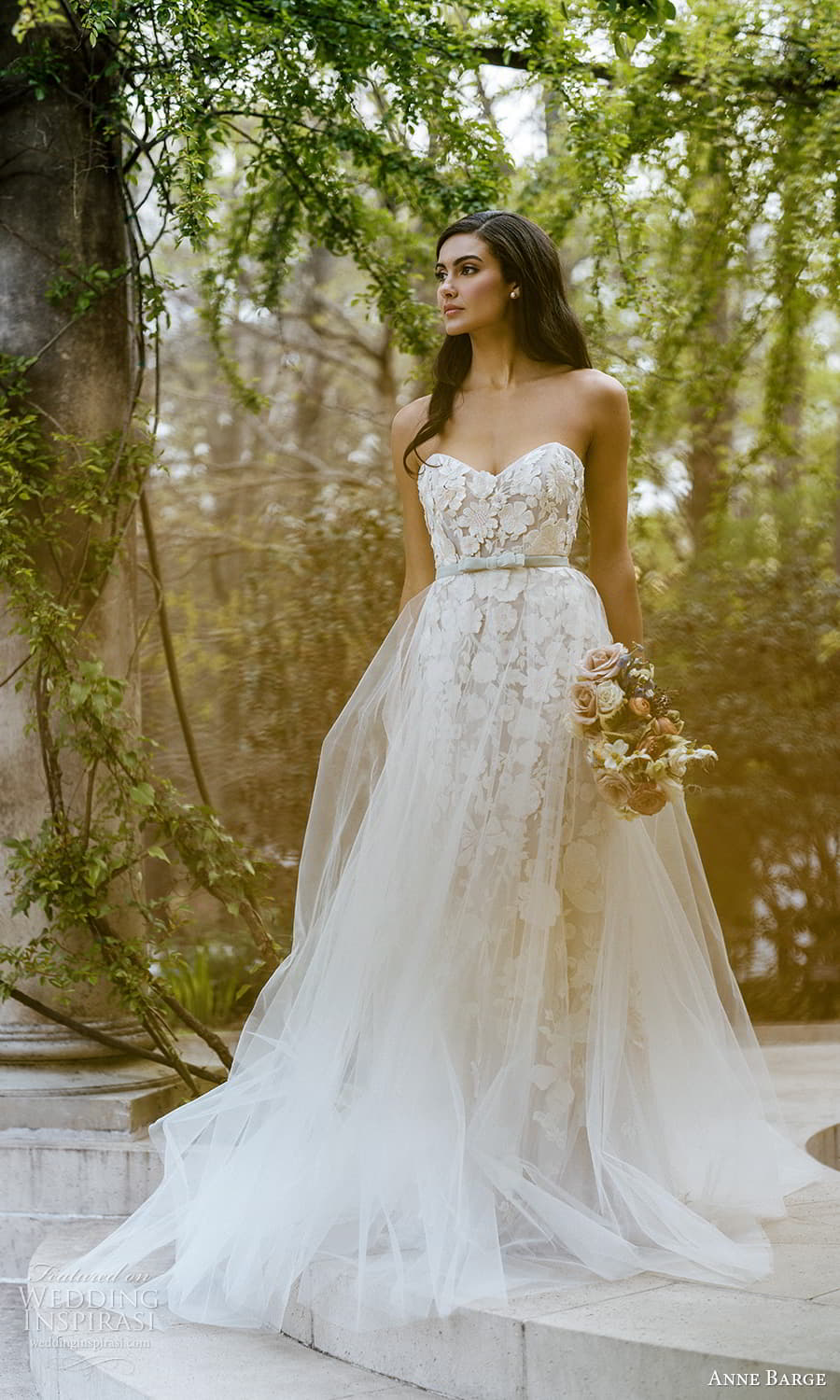 anne barge spring 2024 bridal strapless sweetheart neckline embellished bodice a line overskirt sheath lace wedding dress chapel train (2) mv anne barge spring 2024 bridal strapless sweetheart neckline embellished bodice a line overskirt sheath lace wedding dress chapel train (2) mv