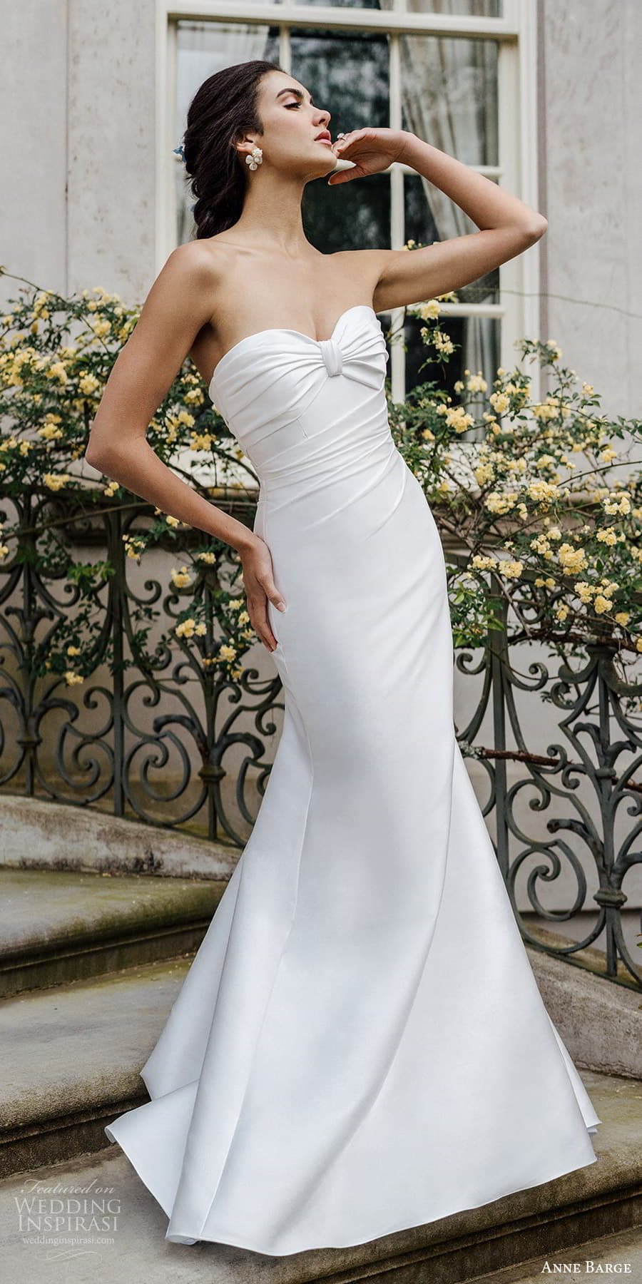 anne barge spring 2024 bridal strapless sweetheart neckline ruched bodice clean minimalist fit flare a line wedding dress chapel train (8) mv anne barge spring 2024 bridal strapless sweetheart neckline ruched bodice clean minimalist fit flare a line wedding dress chapel train (8) mv