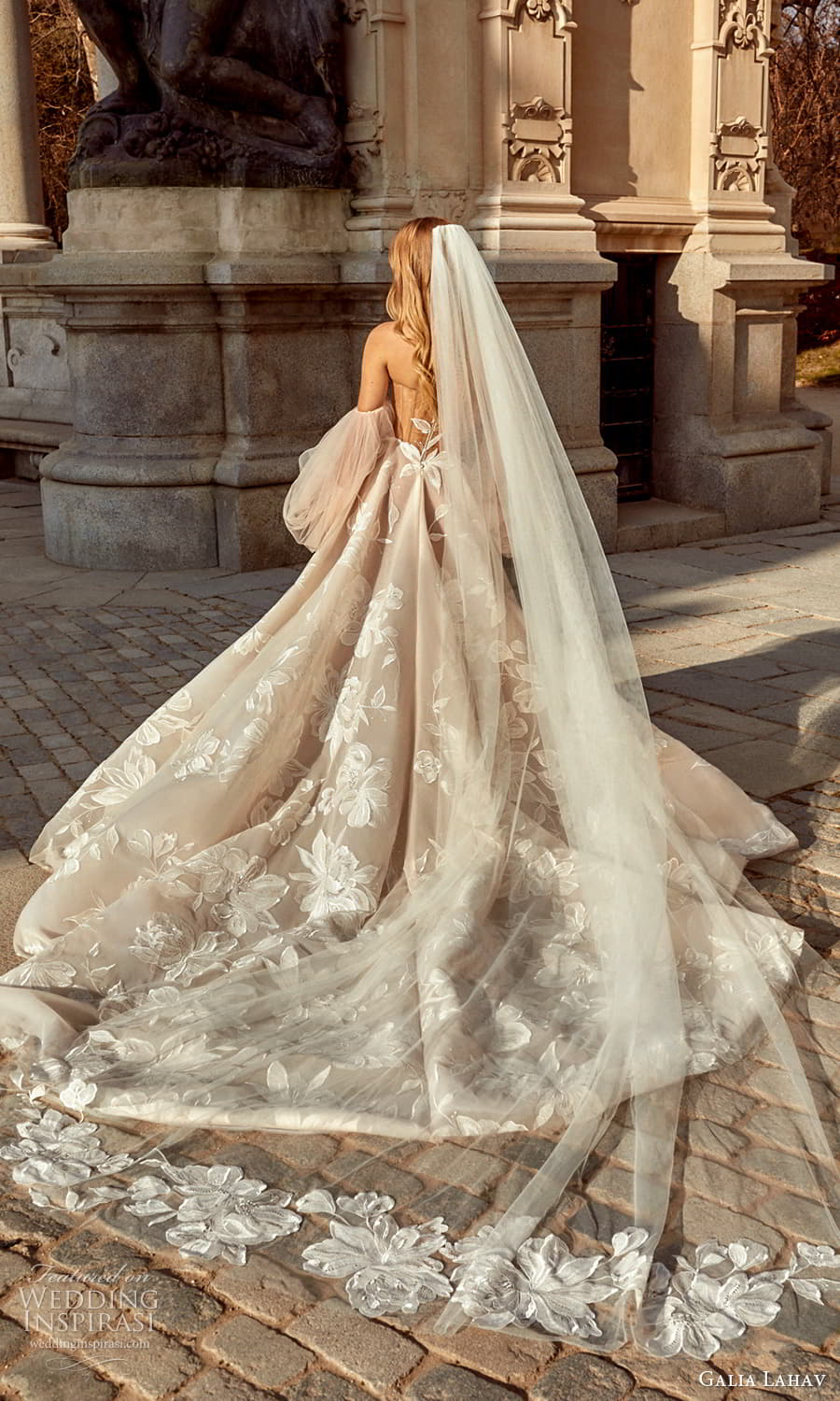 galia lahav spring 2024 couture bridal detached sheer billowy sleeve strapless sweetheart neckline a line ball gown wedding dress chapel train veil (4) bv galia lahav spring 2024 couture bridal detached sheer billowy sleeve strapless sweetheart neckline a line ball gown wedding dress chapel train veil (4) bv