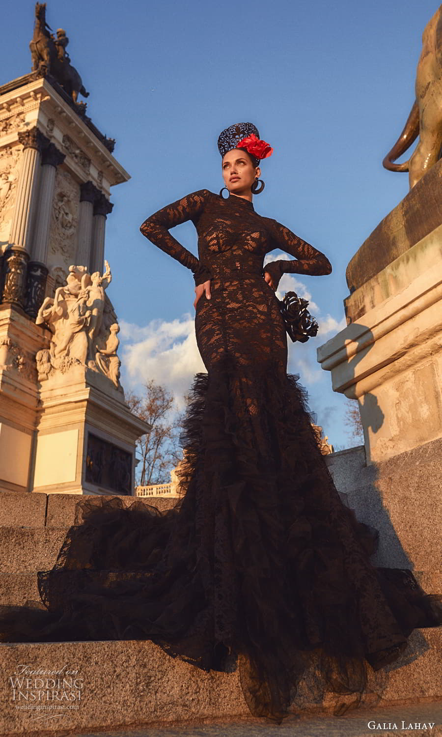 galia lahav spring 2024 couture bridal long sleeve high neck top fit flare mermaid wedding dress ruffle skirt chapel train (8) mv galia lahav spring 2024 couture bridal long sleeve high neck top fit flare mermaid wedding dress ruffle skirt chapel train (8) mv
