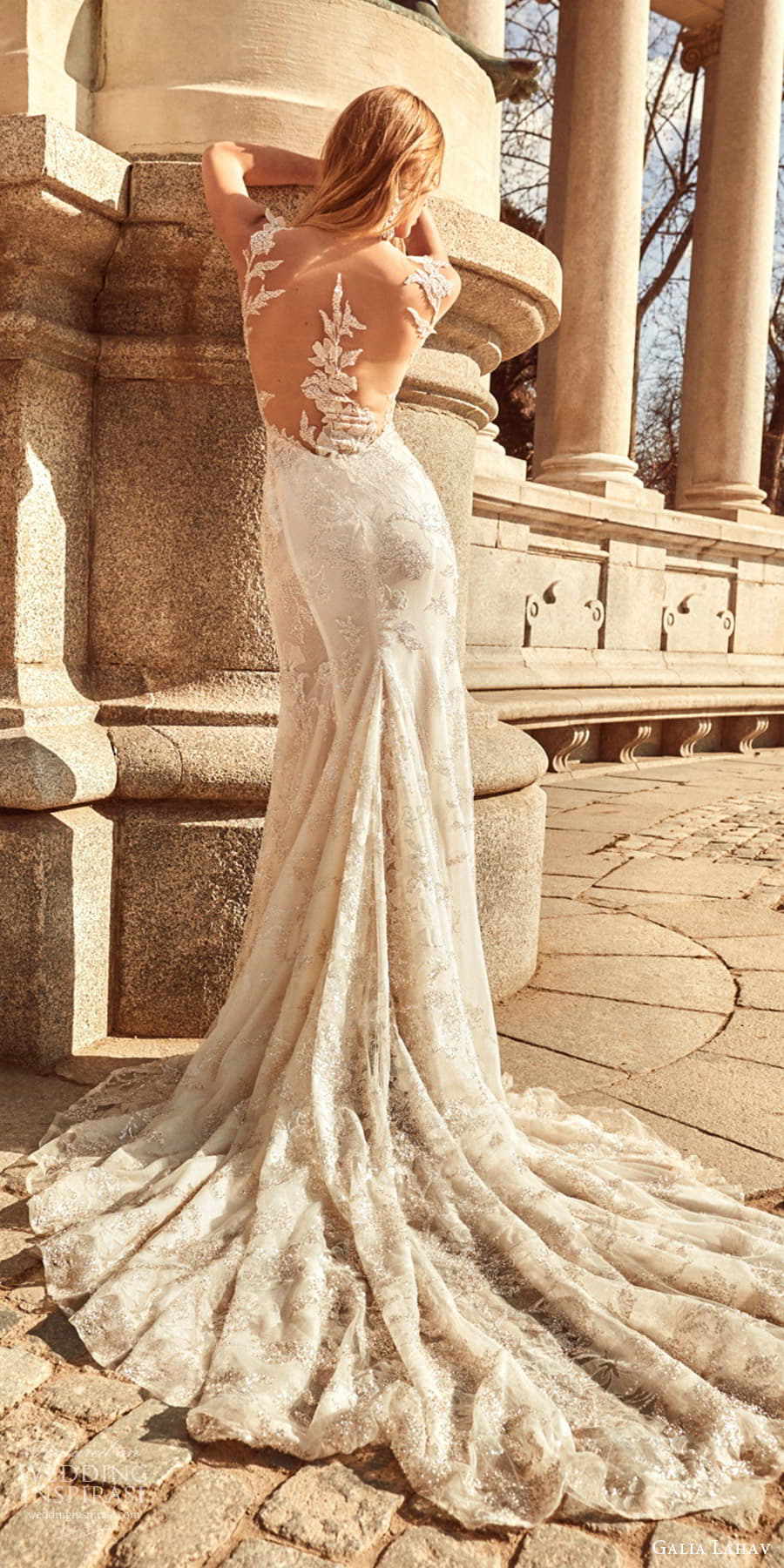 galia lahav spring 2024 couture bridal sleeveless strap sweetheart neckline fully embellished sheath fit flare wedding dress chapel train (9) bv galia lahav spring 2024 couture bridal sleeveless strap sweetheart neckline fully embellished sheath fit flare wedding dress chapel train (9) bv