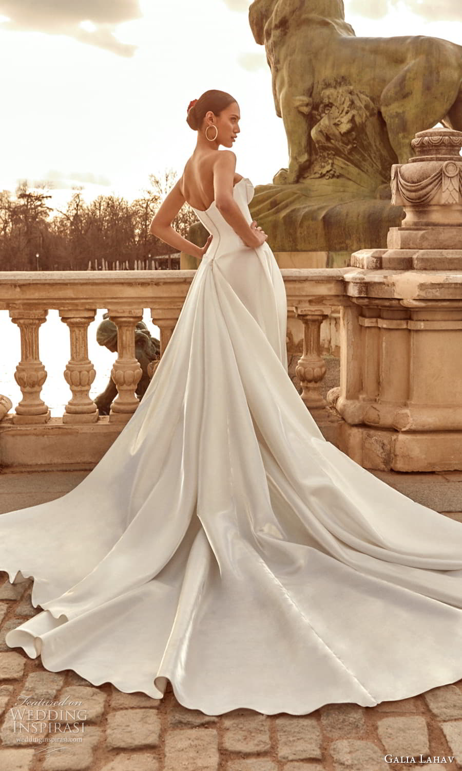 galia lahav spring 2024 couture bridal strapless sweetheart neckline clean minimalist a line ball gown wedding dress chapel train (6) bv