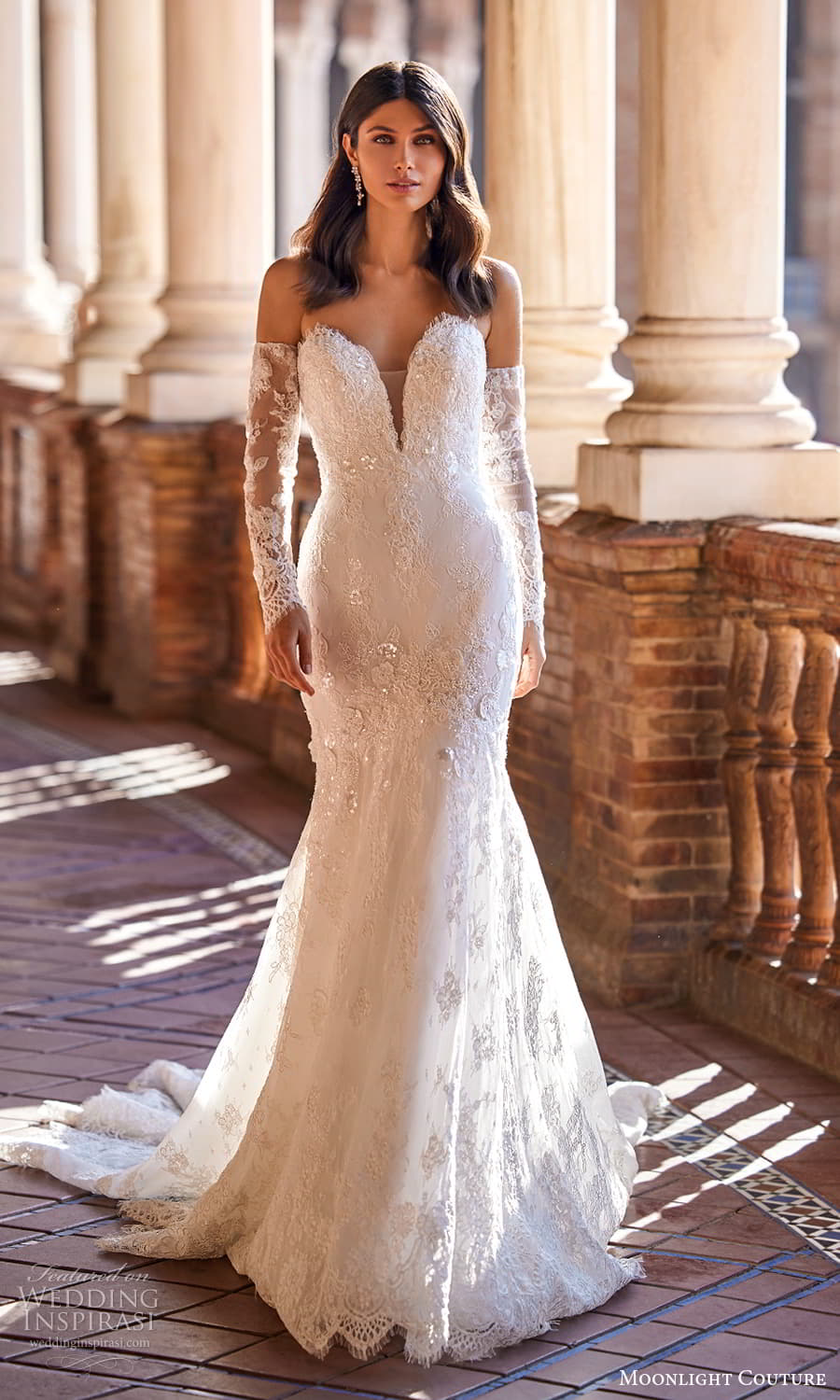 moonlight couture fall 2023 bridal detached sheer long sleeve strapless sweetheart neckline fully embellished sheath wedding dress chapel train (10) mv moonlight couture fall 2023 bridal detached sheer long sleeve strapless sweetheart neckline fully embellished sheath wedding dress chapel train (10) mv