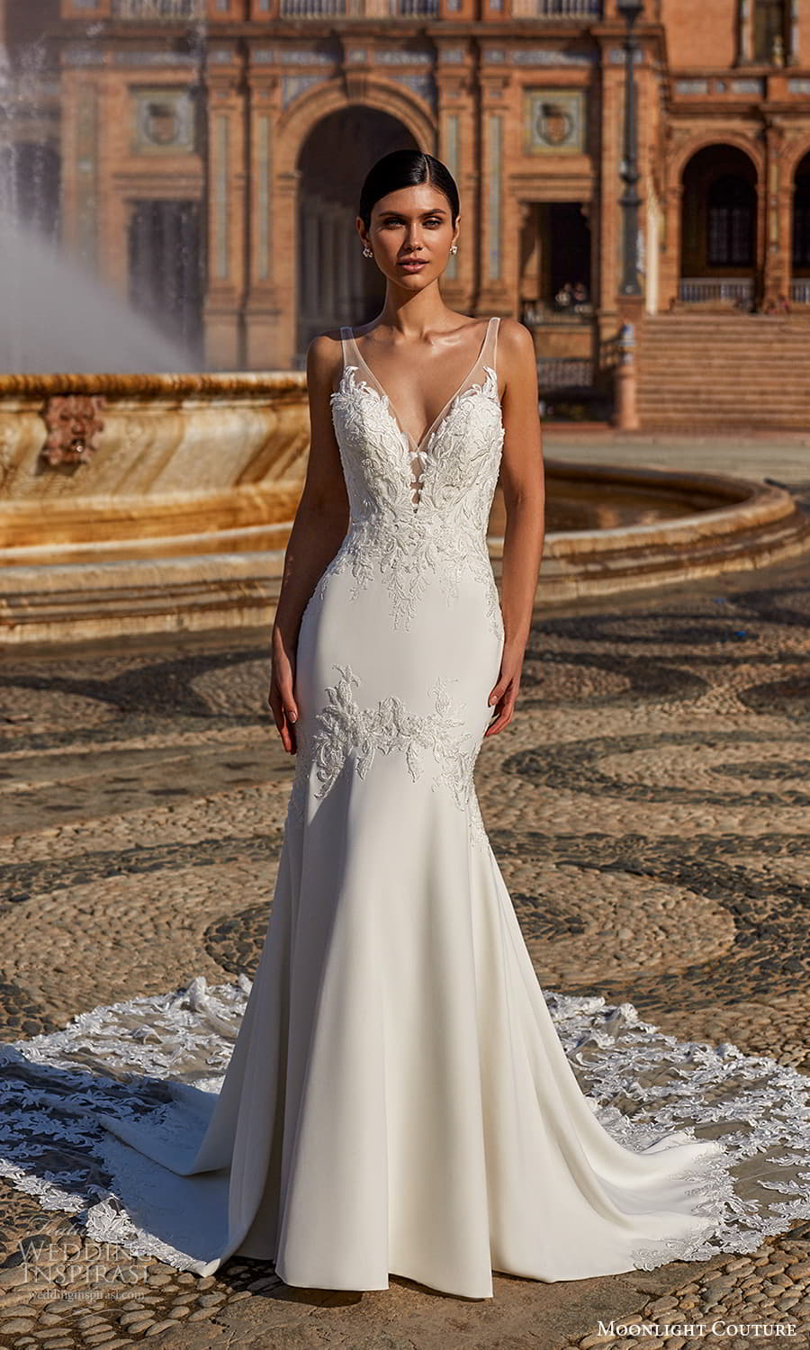 moonlight couture fall 2023 bridal sleeveless sheer strap plunging v neckline embellished bodice fit flate wedding dress cathedral train (8) mv moonlight couture fall 2023 bridal sleeveless sheer strap plunging v neckline embellished bodice fit flate wedding dress cathedral train (8) mv