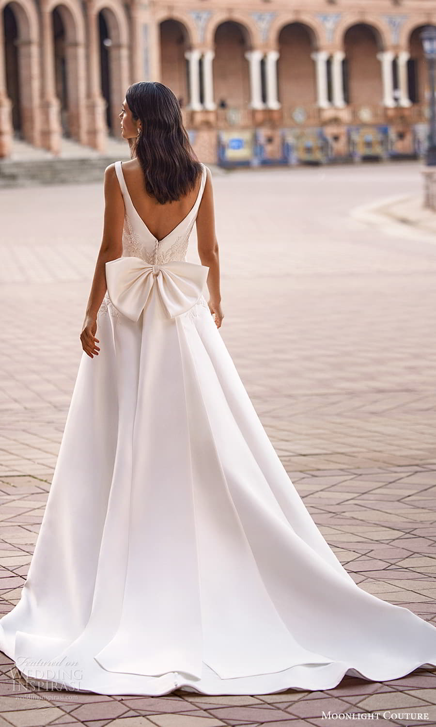 moonlight couture fall 2023 bridal sleeveless strap scoop neckline embellished waist clean skirt a line wedding dress chapel train (5) bv moonlight couture fall 2023 bridal sleeveless strap scoop neckline embellished waist clean skirt a line wedding dress chapel train (5) bv