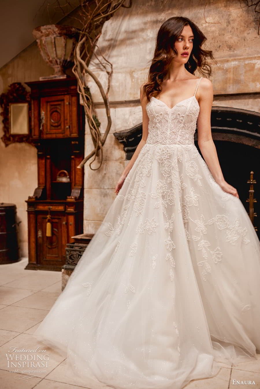 enaura spring 2024 bridal sleeveless strapless sweetheart neckline embellisged sheath a line ball gown wedding dress chapel train scarlett enaura spring 2024 bridal sleeveless strapless sweetheart neckline embellisged sheath a line ball gown wedding dress chapel train scarlett