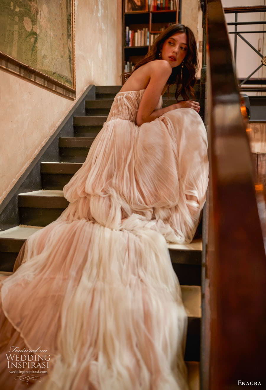 enaura spring 2024 bridal sleeveless strapless sweetheart neckline embellisged sheath a line ball gown wedding dress chapel train sonya gown(3) enaura spring 2024 bridal sleeveless strapless sweetheart neckline embellisged sheath a line ball gown wedding dress chapel train sonya gown(3)