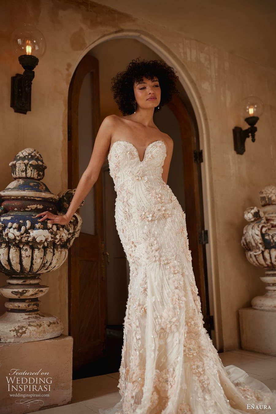 enaura spring 2024 bridal sleeveless strapless sweetheart neckline embellisged sheath a line ball gown wedding dress chapel train veronica enaura spring 2024 bridal sleeveless strapless sweetheart neckline embellisged sheath a line ball gown wedding dress chapel train veronica