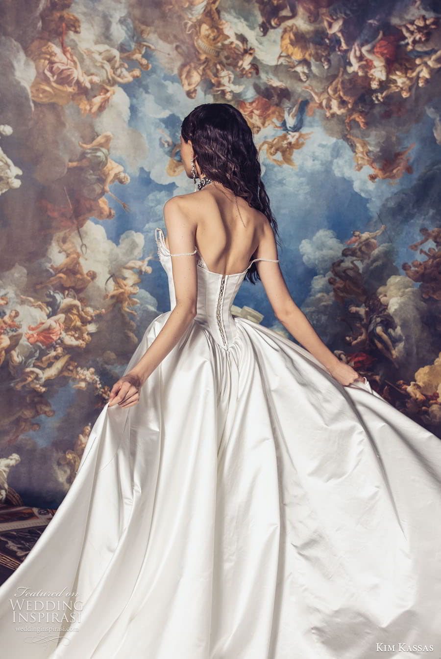 kim kassas spring 2024 bridal strapless sweetheart corset bodice mermaid sheath a line ball gown wedding dress chapel train crown jewels Anastasia 4 kim kassas spring 2024 bridal strapless sweetheart corset bodice mermaid sheath a line ball gown wedding dress chapel train crown jewels Anastasia 4