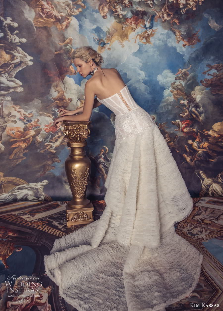 kim kassas spring 2024 bridal strapless sweetheart corset bodice mermaid sheath a line ball gown wedding dress chapel train crown jewels Maria 2 kim kassas spring 2024 bridal strapless sweetheart corset bodice mermaid sheath a line ball gown wedding dress chapel train crown jewels Maria 2