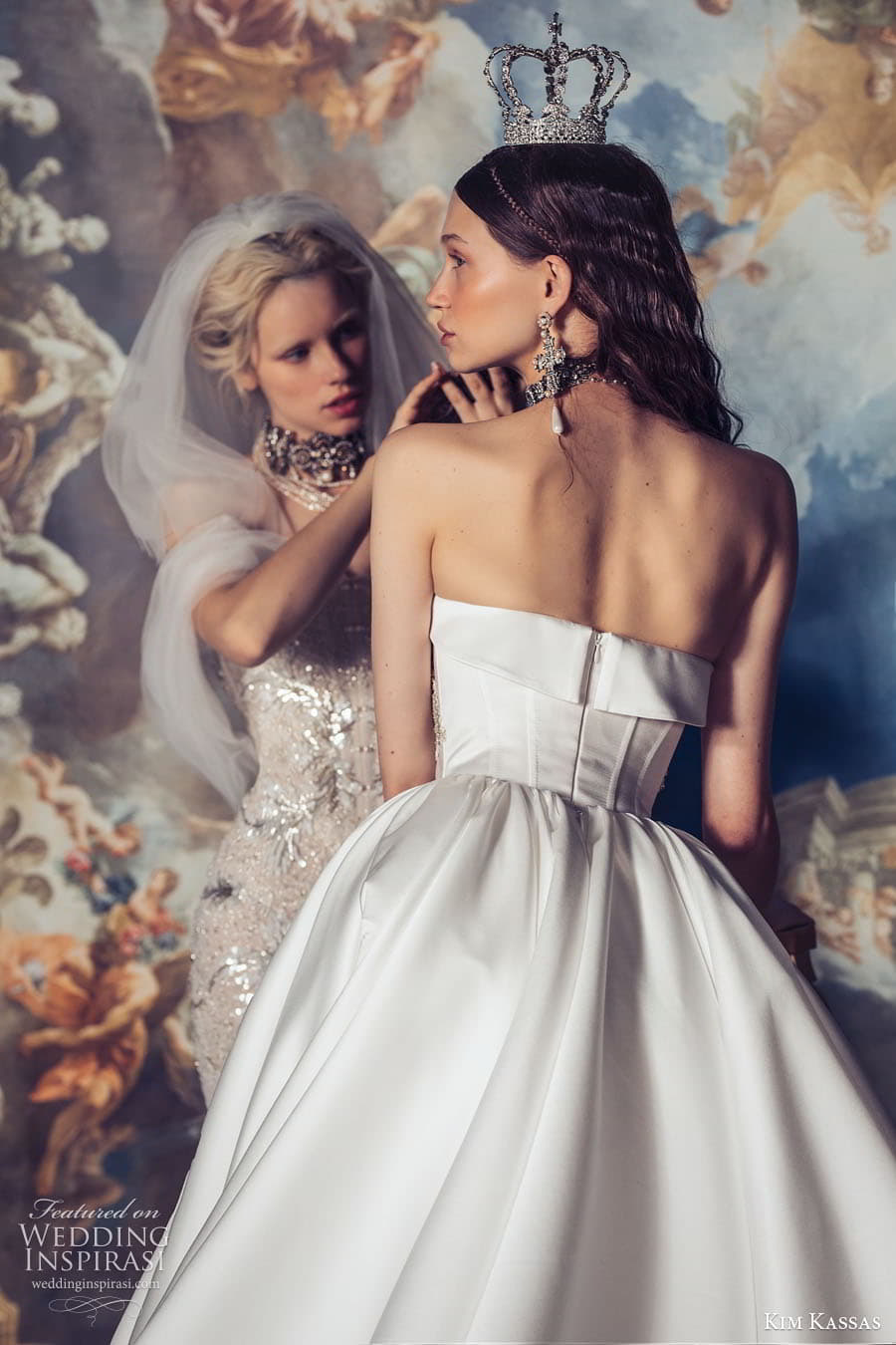 kim kassas spring 2024 bridal strapless sweetheart corset bodice mermaid sheath a line ball gown wedding dress chapel train crown jewels Victoria Alexandra zbv kim kassas spring 2024 bridal strapless sweetheart corset bodice mermaid sheath a line ball gown wedding dress chapel train crown jewels Victoria Alexandra zbv