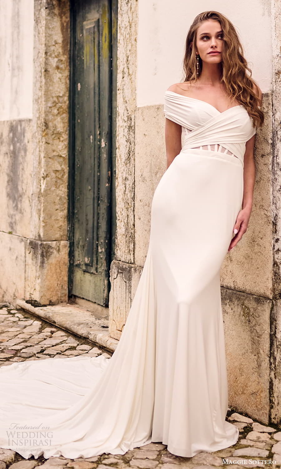 maggie sottero fall 2023 bridal off shoulder sweetheart neckline clean minimalist column sheath wedding dress chapel train (29) mv maggie sottero fall 2023 bridal off shoulder sweetheart neckline clean minimalist column sheath wedding dress chapel train (29) mv