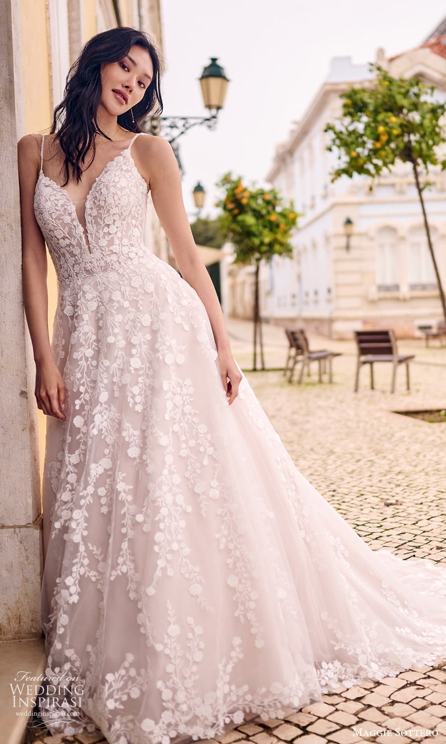 maggie sottero fall 2023 bridal sleeveless straps plunging v neckline fully embellished a line wedding dress chapel train (22) mv maggie sottero fall 2023 bridal sleeveless straps plunging v neckline fully embellished a line wedding dress chapel train (22) mv