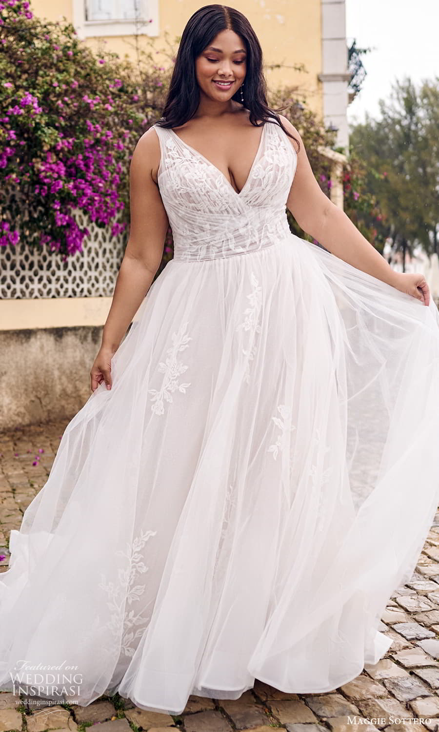maggie sottero fall 2023 bridal sleeveless straps v neckline pleated bodice a line ball gown plus size wedding dress chapel train (13) mv maggie sottero fall 2023 bridal sleeveless straps v neckline pleated bodice a line ball gown plus size wedding dress chapel train (13) mv