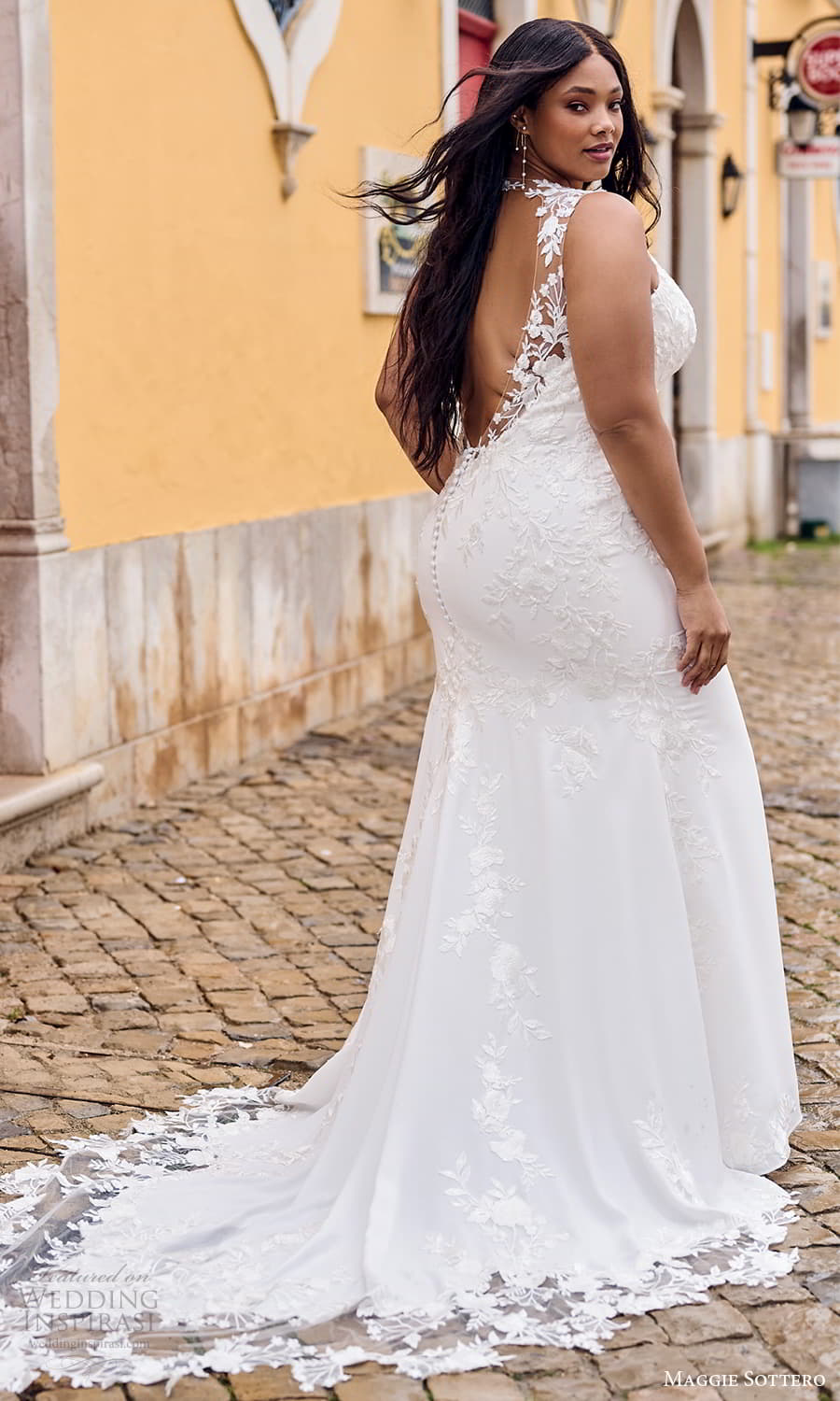 maggie sottero fall 2023 bridal sleeveless thick strap v neckline embellished fit flare plus size wedding dress chapel train keyhole back (19) bv maggie sottero fall 2023 bridal sleeveless thick strap v neckline embellished fit flare plus size wedding dress chapel train keyhole back (19) bv