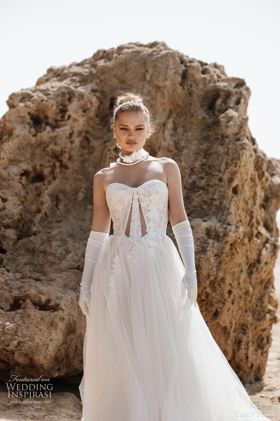 yaniv persy 2024 destinations bridal detached puff sleeves sleeveless straps plunging v semi sweetheart neckline fully embellished lace a line ballgown wedding dress chapel train paris2 yaniv persy 2024 destinations bridal detached puff sleeves sleeveless straps plunging v semi sweetheart neckline fully embellished lace a line ballgown wedding dress chapel train paris2