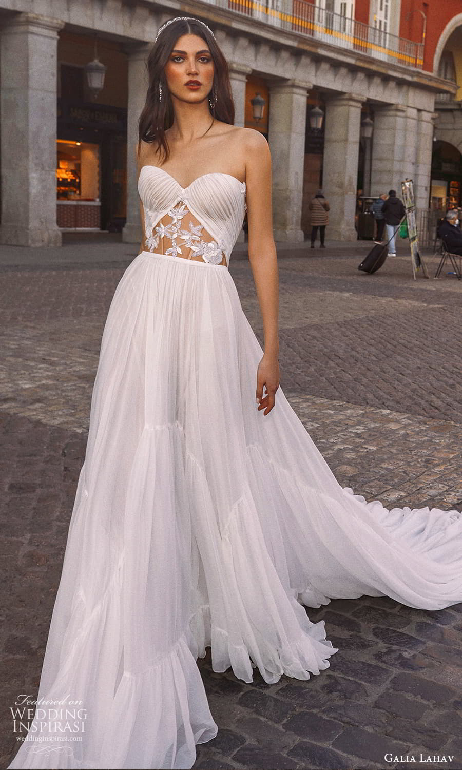 galia lahav spring 2024 gala bridal strapless sweetheart neckline clean minimalist a line wedding dress cathedral train (2) fv galia lahav spring 2024 gala bridal strapless sweetheart neckline clean minimalist a line wedding dress cathedral train (2) fv