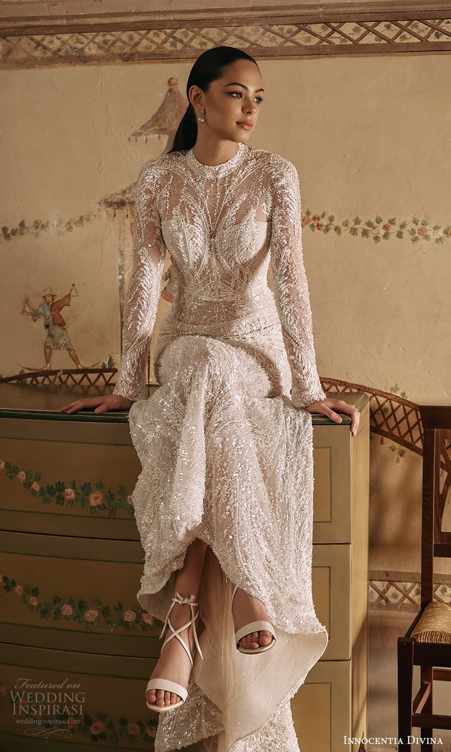 innocentia divina 2024 bridal long sleeve high neckline embellished sheath wedding dress chapel train (11) mv innocentia divina 2024 bridal long sleeve high neckline embellished sheath wedding dress chapel train (11) mv