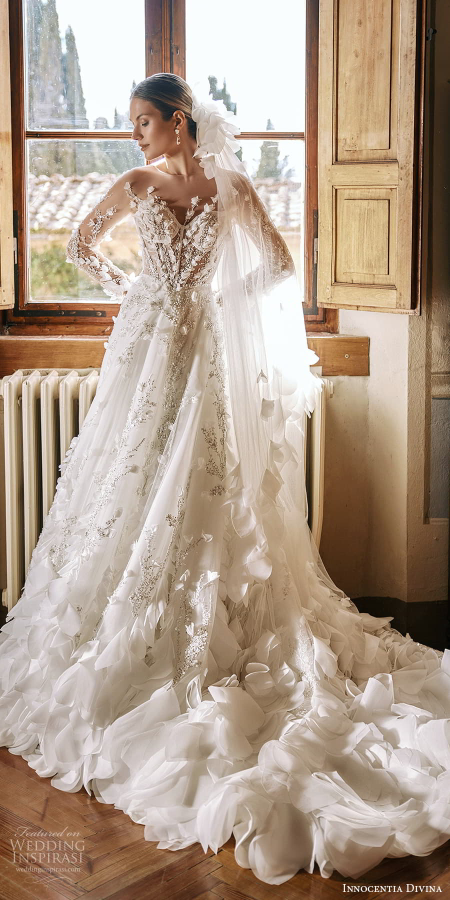 innocentia divina 2024 bridal sheer long sleeve illusion jewel neck sweetheart neckline fully embellished a line ball gown wedding dress sheer skirt chapel train (5) lv innocentia divina 2024 bridal sheer long sleeve illusion jewel neck sweetheart neckline fully embellished a line ball gown wedding dress sheer skirt chapel train (5) lv
