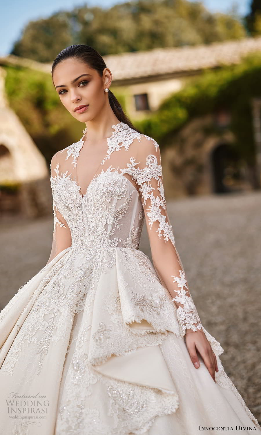 innocentia divina 2024 bridal sheer long sleeve sheer v neck sweetheart neckline embellished bodice a line ball gown wedding dress chapel train (8) zv innocentia divina 2024 bridal sheer long sleeve sheer v neck sweetheart neckline embellished bodice a line ball gown wedding dress chapel train (8) zv