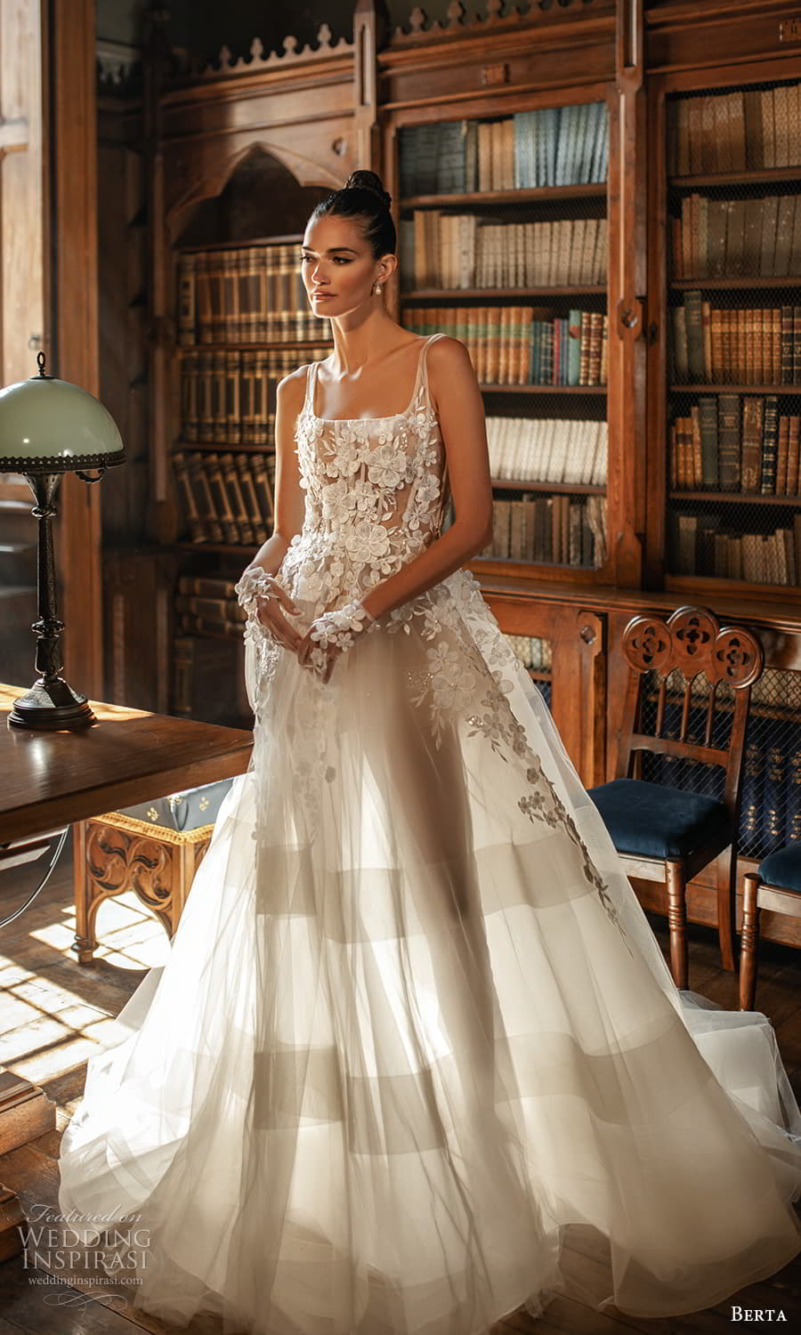 berta spring 2024 bridal sleeveless square neckline heavily embellished bodice a line ball gown wedding dress chapel train (1) bv berta spring 2024 bridal sleeveless square neckline heavily embellished bodice a line ball gown wedding dress chapel train (1) bv
