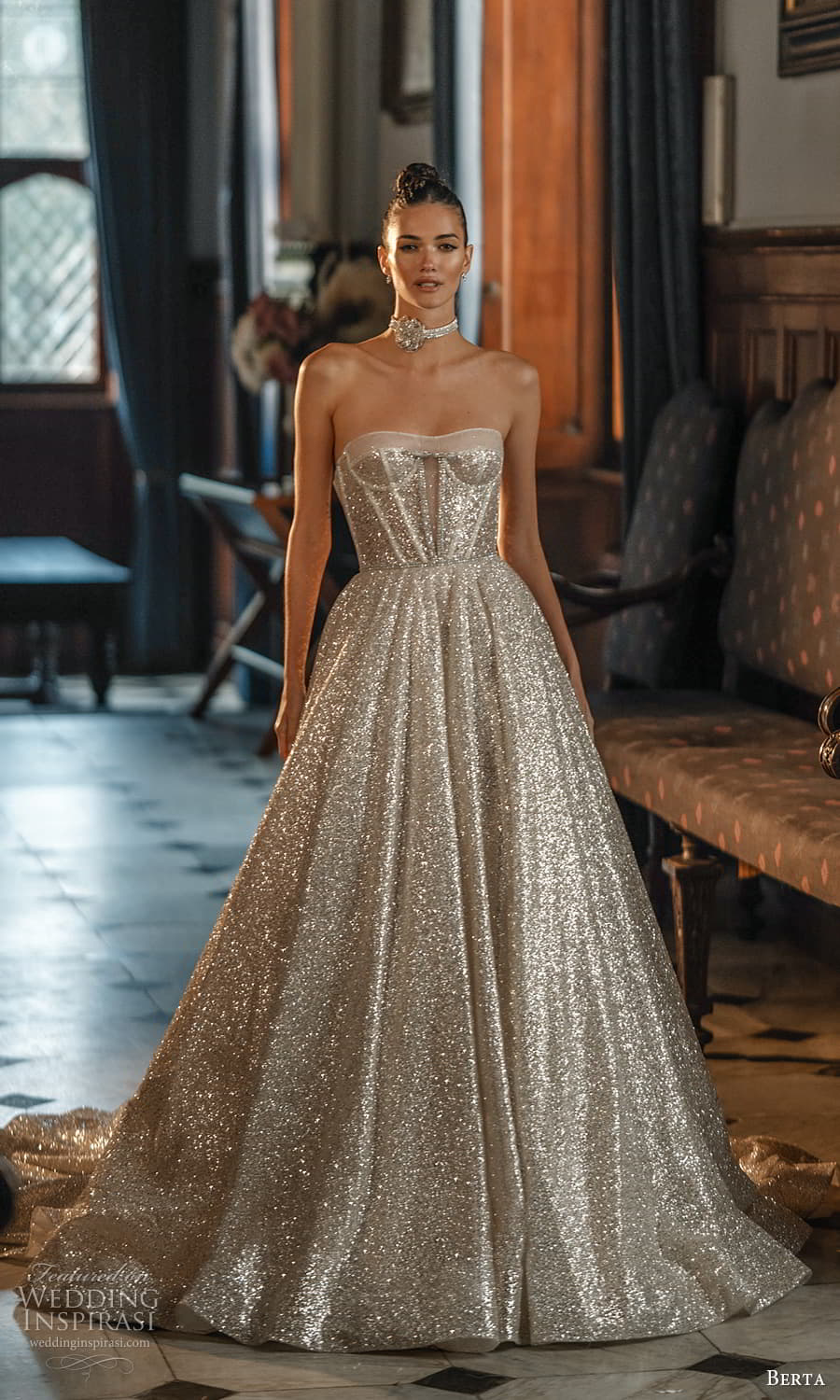 berta spring 2024 bridal strapless semi sweetheart neckline fully embellished a line ball gown wedding dress chapel train (2) mv berta spring 2024 bridal strapless semi sweetheart neckline fully embellished a line ball gown wedding dress chapel train (2) mv