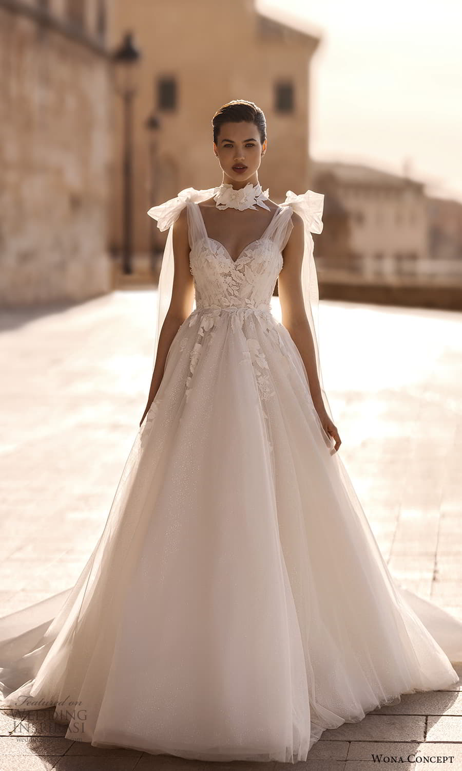 wona concept 2024 bridal sleeveless tie strap strapless sweetheart neckline embellished a line ball gown wedding dress chapel train (5) mv