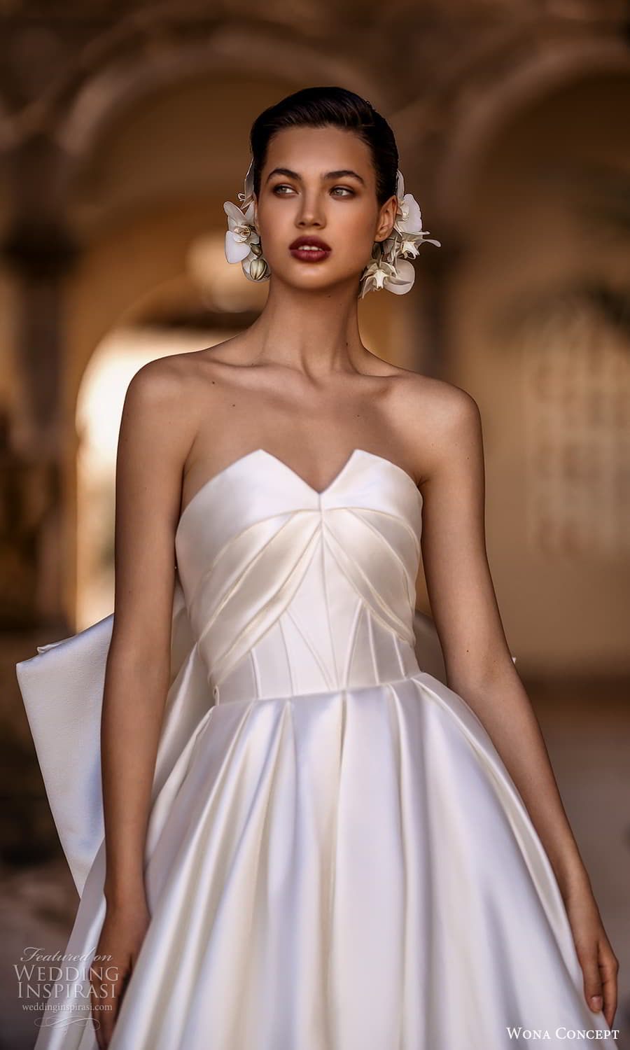 wona concept 2024 bridal strapless sweetheart neckline clean minimalist a line ball gown wedding dress chapel train bow back (16) zv