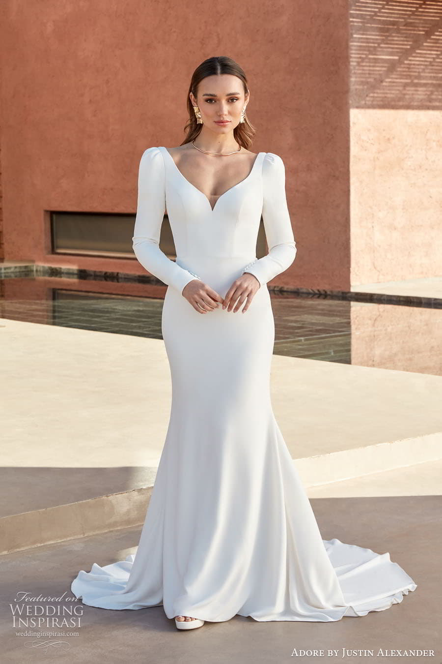 justin alexander adore spring 2024 bridal straps sleeves sleeveless sweetheart neckline a line ball gown wedding dress chapel train anders