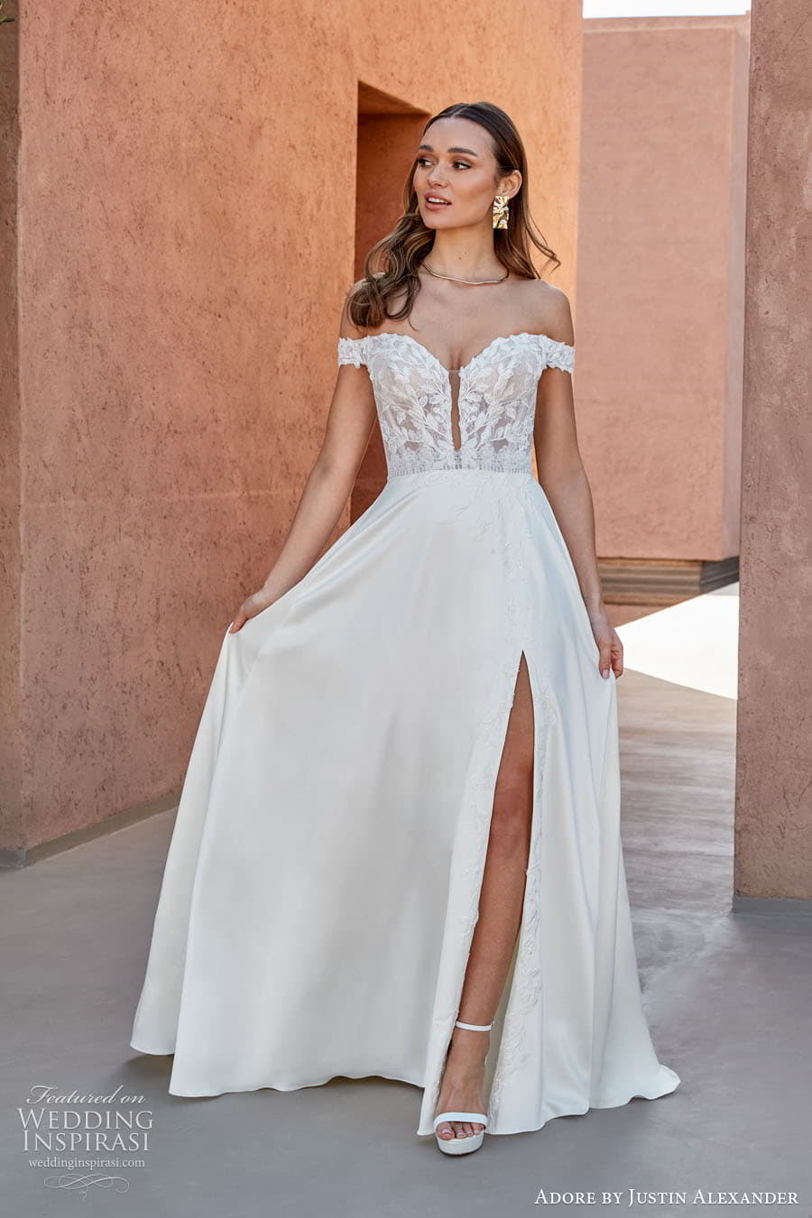 justin alexander adore spring 2024 bridal straps sleeves sleeveless sweetheart neckline a line ball gown wedding dress chapel train imara