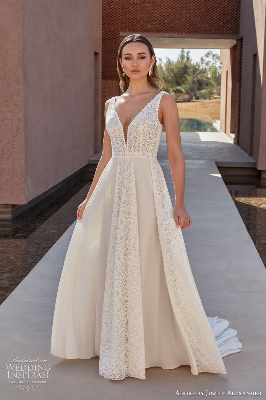 justin alexander adore spring 2024 bridal straps sleeves sleeveless sweetheart neckline a line ball gown wedding dress chapel train patton