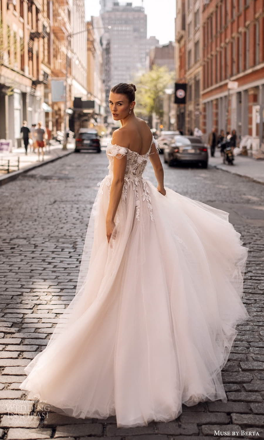 muse by berta spring 2024 bridal off shoulder strap sweetheart neckline embellished bodice tulle skirt a line ball gown wedding dress chapel train (2) bv muse by berta spring 2024 bridal off shoulder strap sweetheart neckline embellished bodice tulle skirt a line ball gown wedding dress chapel train (2) bv