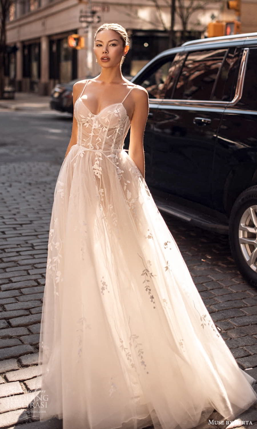 muse by berta spring 2024 bridal sleeveless beaded strap sweetheart neckline embellished ruched bodice a line ball gown wedding dress chapel train (11) mv muse by berta spring 2024 bridal sleeveless beaded strap sweetheart neckline embellished ruched bodice a line ball gown wedding dress chapel train (11) mv