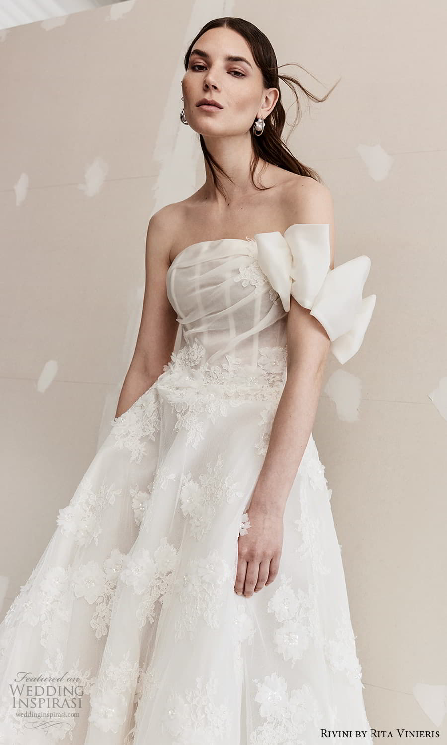 rivini rita vinieris spring 2024 bridal strapless straight across neckline one shoulder strap corset bodice a line ball gown wedding dress (7) zv rivini rita vinieris spring 2024 bridal strapless straight across neckline one shoulder strap corset bodice a line ball gown wedding dress (7) zv