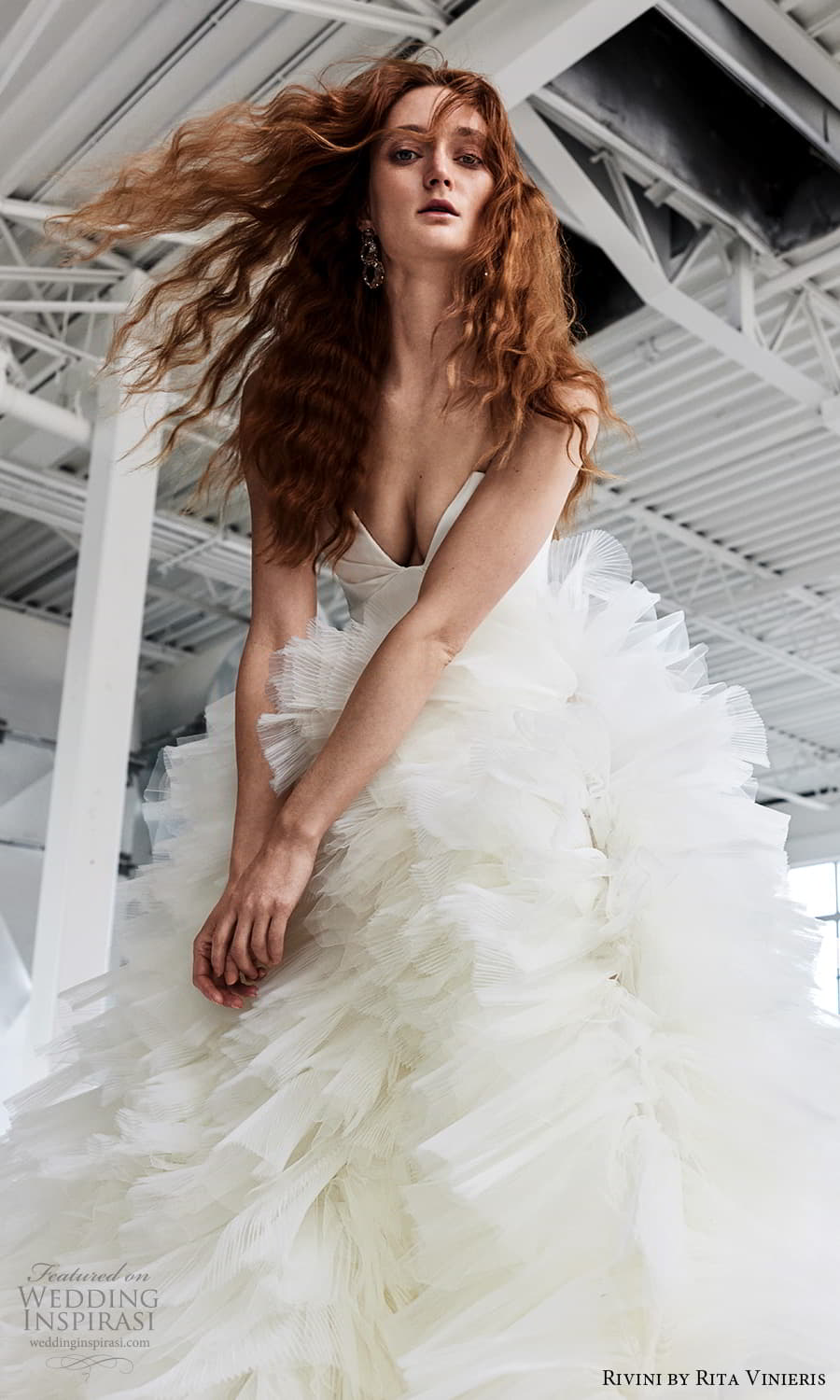 rivini rita vinieris spring 2024 bridal strapless sweetheart neckline ruffle skirt a line ball gown wedding dress chapel train (6) zv rivini rita vinieris spring 2024 bridal strapless sweetheart neckline ruffle skirt a line ball gown wedding dress chapel train (6) zv