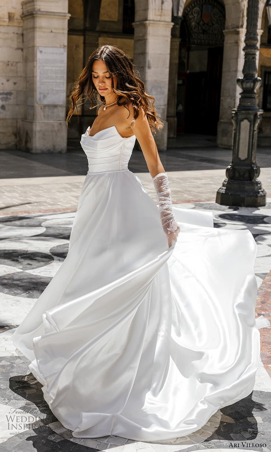 ari villoso 2024 bridal strapless pointed sweetheart neckline clean minimalist a line ball gown wedding dress chapel train (22) mv
