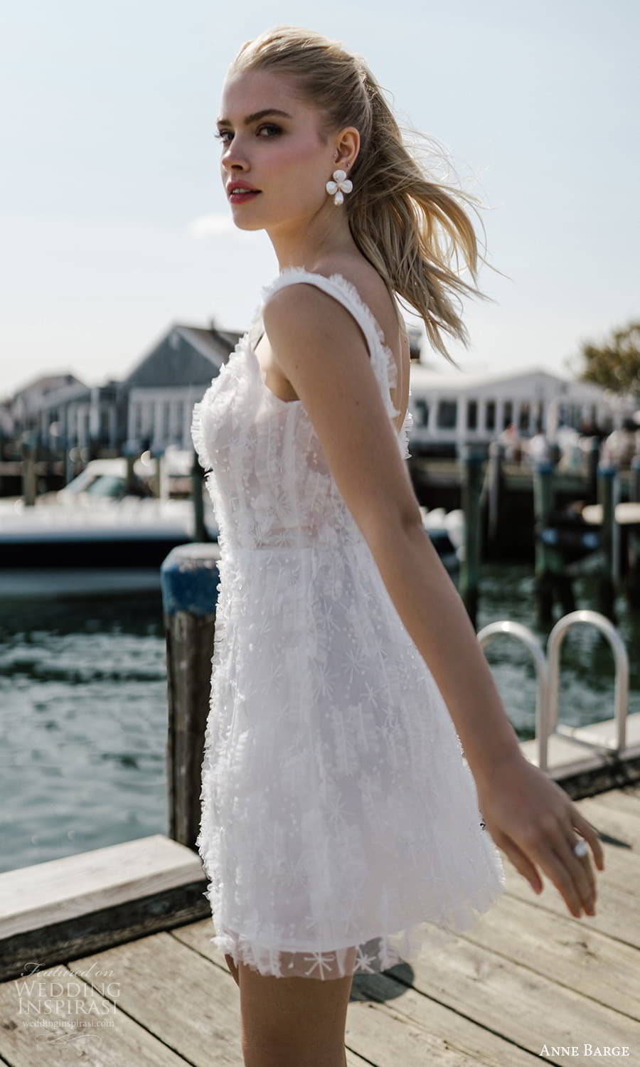 anne barge fall 2024 bridal sleeveless strap fully embellished short wedding dress (18) sv