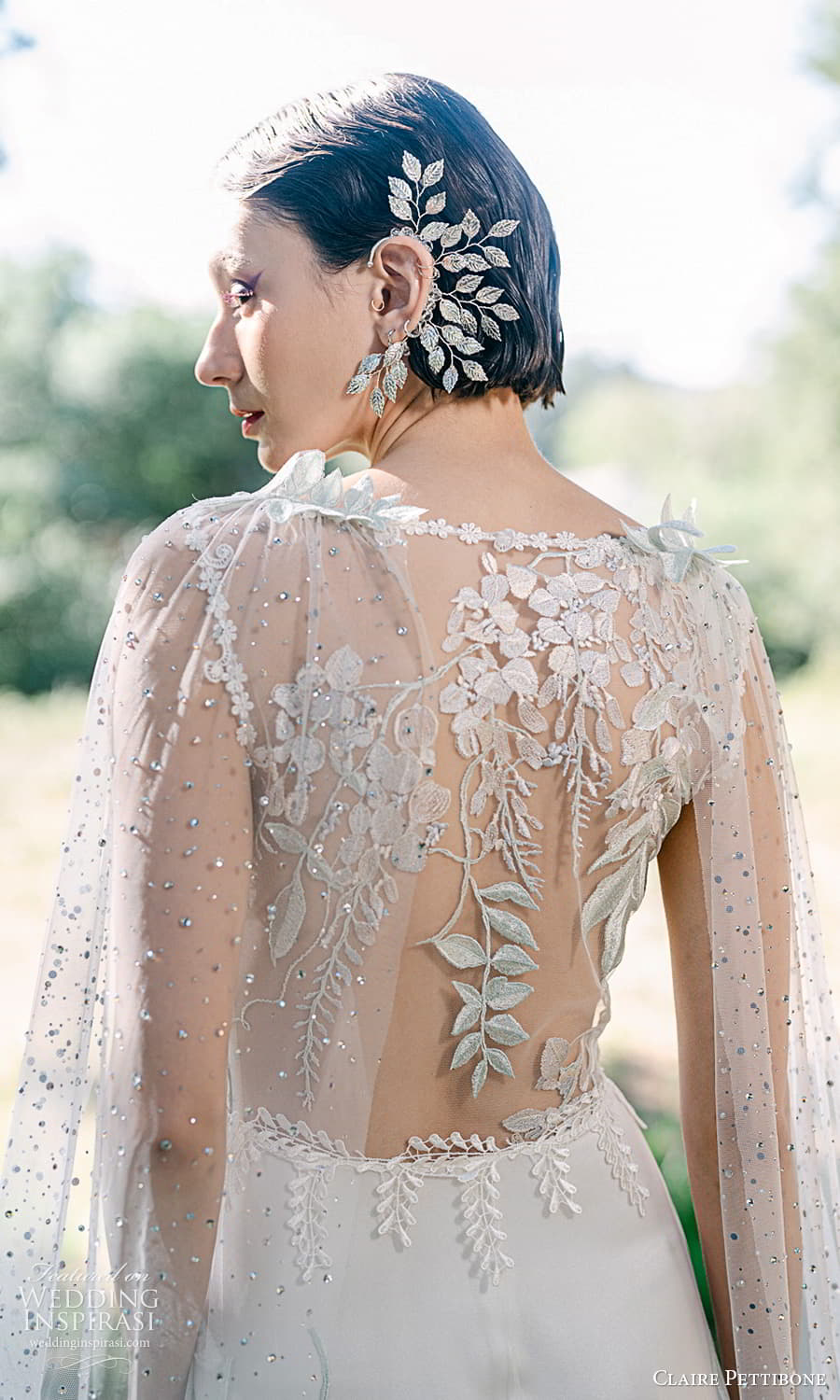 claire pettibone 2024 bridal sleeveless illusion straps sheer sweetheart v neckline embellished a line wedding dress illusion back veil wings sleeve (10) zbv