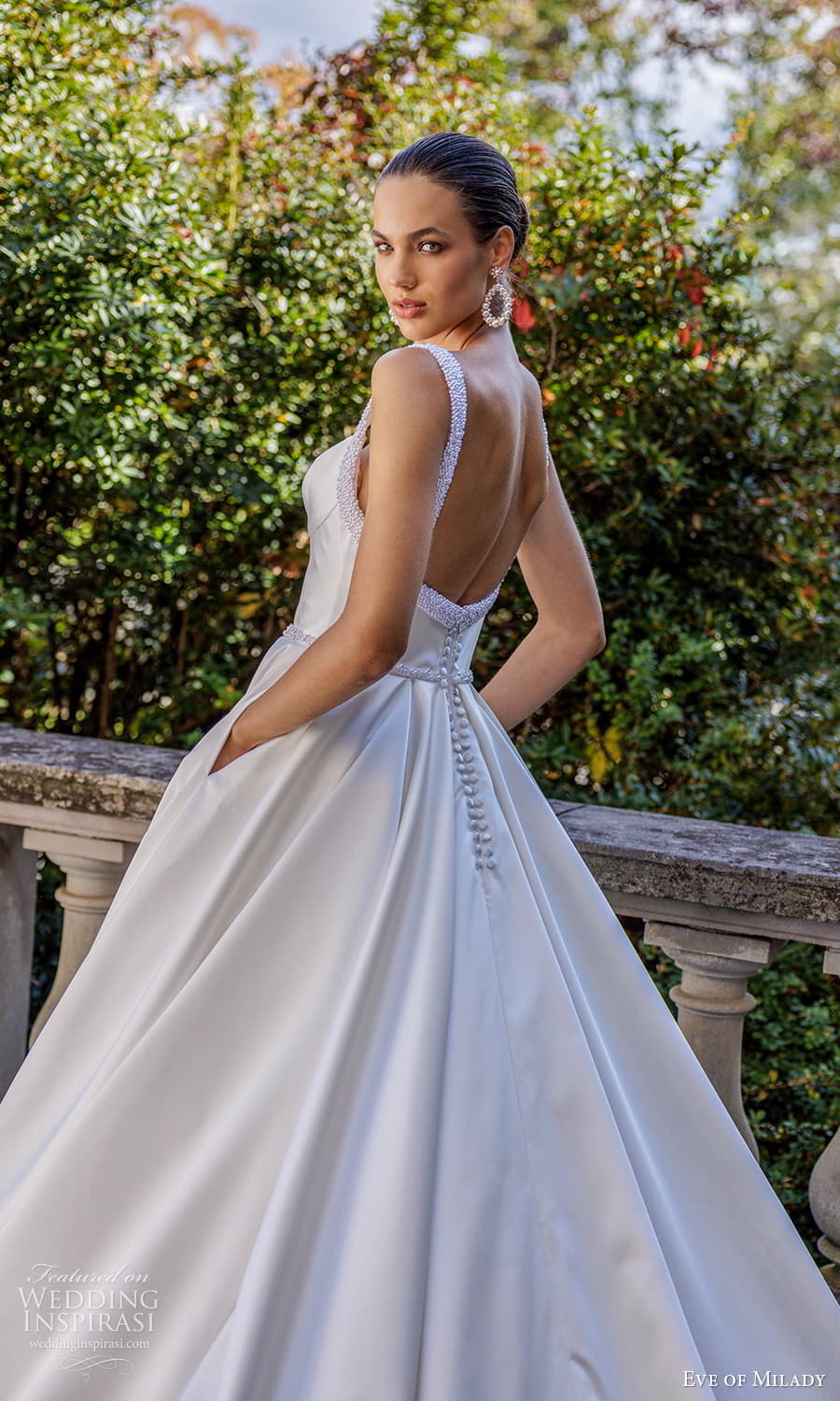 eve of milady 2024 couture bridal sleeveless thick straps sweetheart neckline clean minimalist a line ball gown wedding dress chapel train 4428 zbv button back