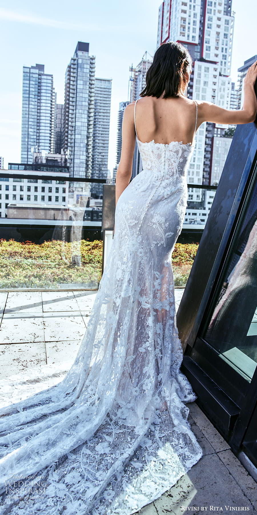 rivini rita vinieris fall 2024 bridal sleeveless thin straps sweetheart neckline fully embellished lace sheath wedding dress (3) bv